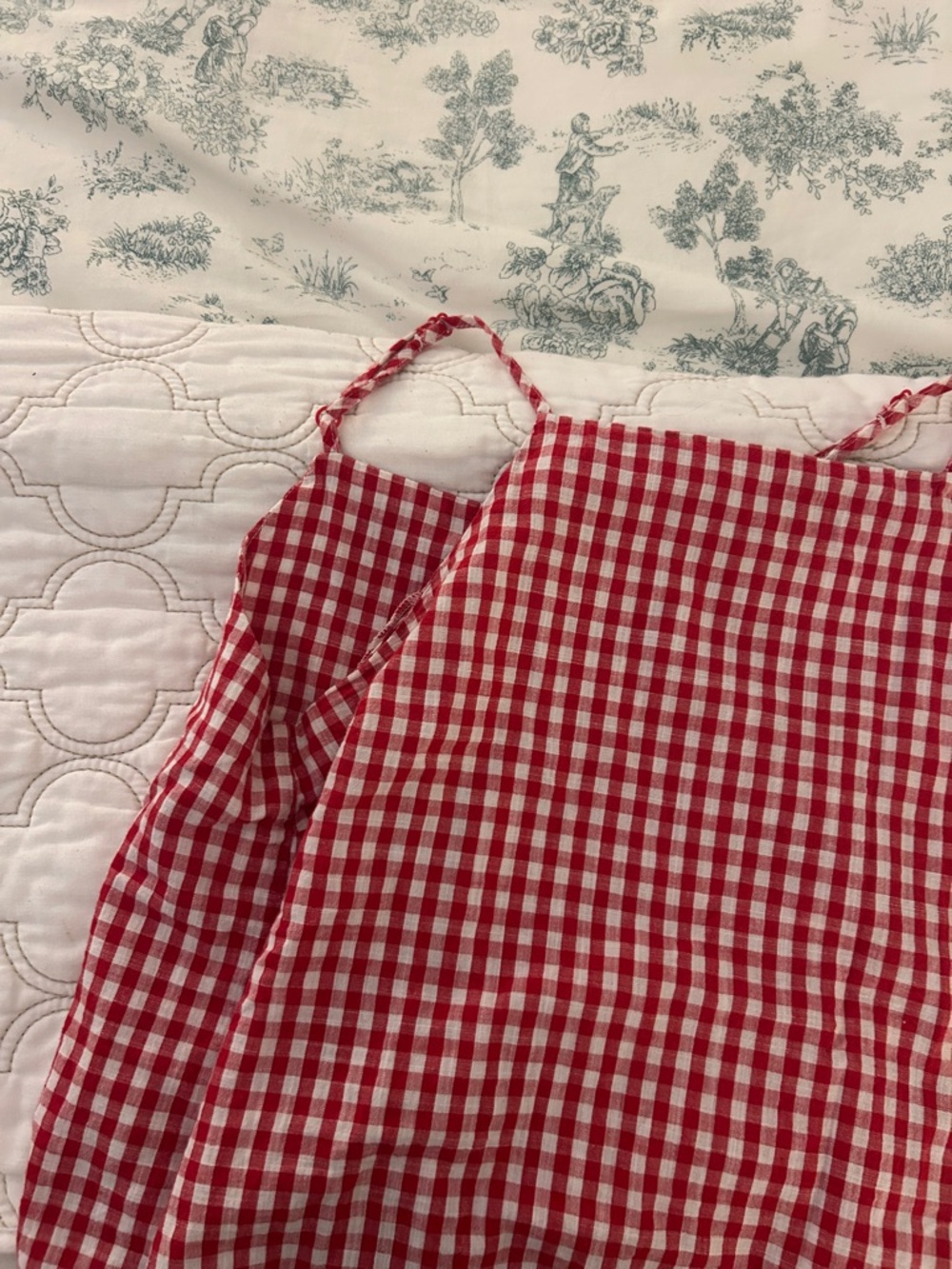 Altar'd State Red and White Gingham Spaghetti Strap Top